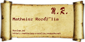 Matheisz Rozália névjegykártya